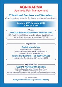 Agnikarma Seminar and Workshop- Schedule